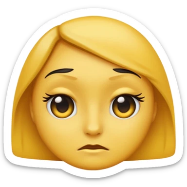 classic yellow emoji with dark eyeliner and a moody face sticker
