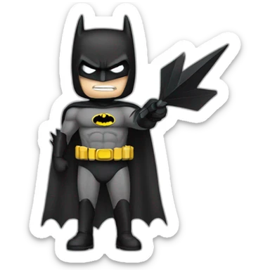 batman holding an upwards arrow sticker