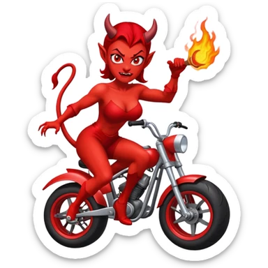 Female Devil hitting a wheelie sticker