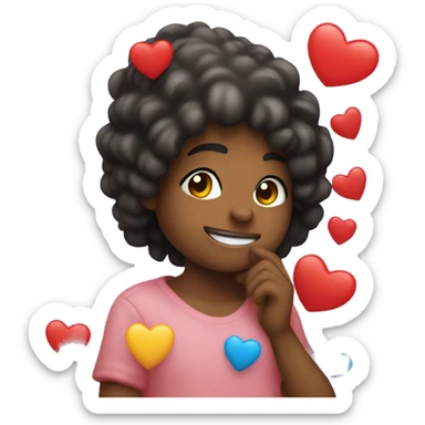 Emoji babeando con corazones  sticker