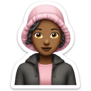 Stylish Girl with hair bonnet for bed sticker