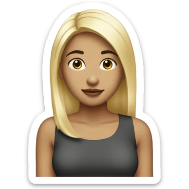 Pretty girl with half blonde half black hair sticker