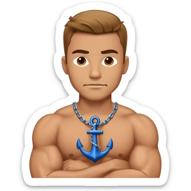 Hombre Musculoso Con Camisa De Ancla sticker