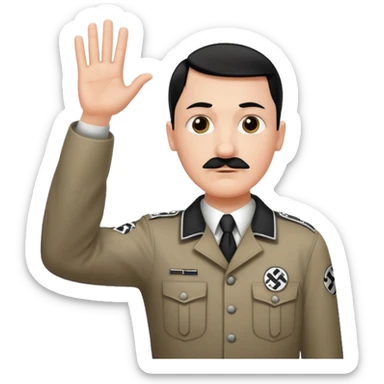 Hitler salute with nazi symbol on shirt sticker