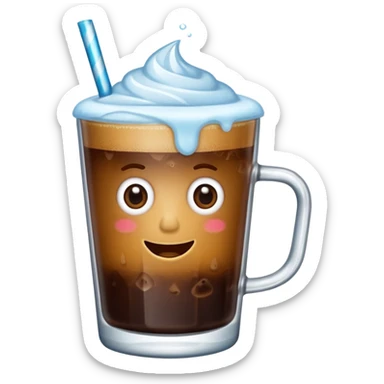 Cafe con hielo en una taza que diga ami sticker