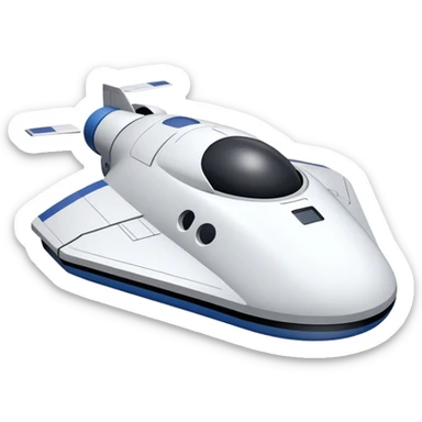  a simple spaceship with a rounded top and a flat or slightly cut-off bottom, similar to the CST-100 shape. Keep the design smooth and minimalistic, with no complex details. Use a plain background. sticker