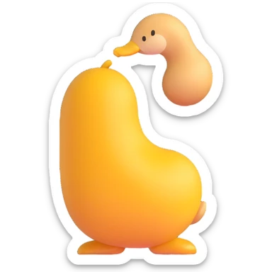 3D character of a cute peanut, no facial expression, rounded and shiny sticker