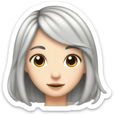 white girl black hair in countryside cat dog sticker