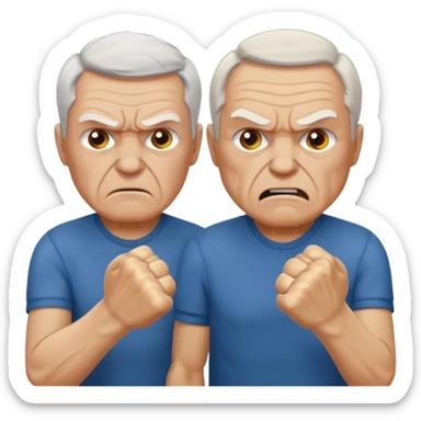 two angry white elder fight  sticker