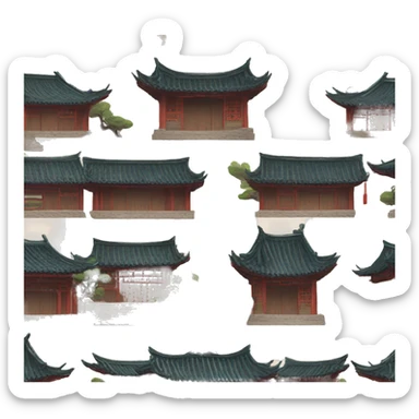 traditional Chinese architecture, village sticker