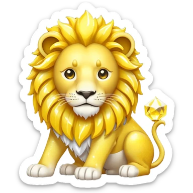 glitter yellow and white pokemon crystal light lion sticker
