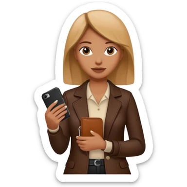 Mujer con cel y cartera  sticker