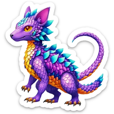 colorful Fakémon-Digimon-Fionbri-Trico-creature (full body) sticker