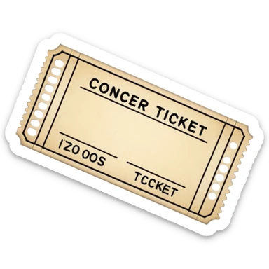 blank concert ticket sticker