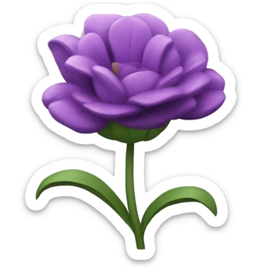 Tubarão roxo com uma flor na cabeça  sticker
