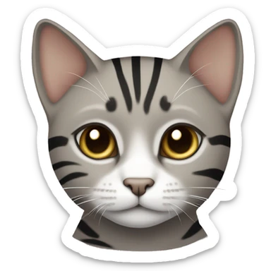 light gray brown cat with black stripes sticker