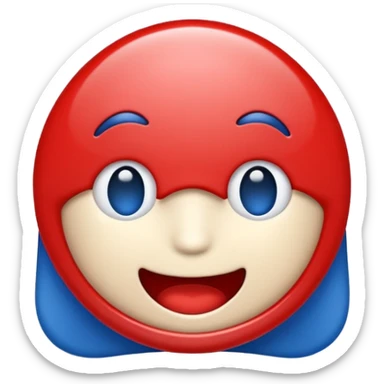 A high-quality emoji-style icon in red, white, and blue only (no other colors).
Smooth shading and highlights using only red, white, and blue, no gradients outside those colors.
No text, no symbols, no additional colors. sticker