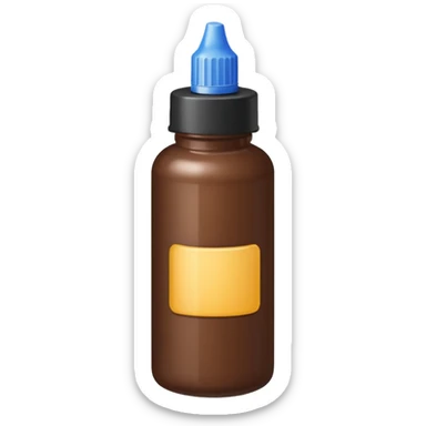 Bottle of brunette Hair dye sticker