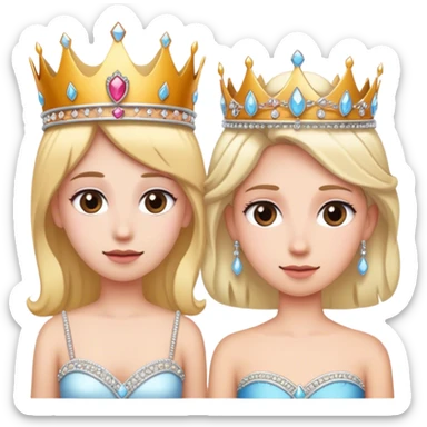 Me wearing a tiara next to Lucy sticker