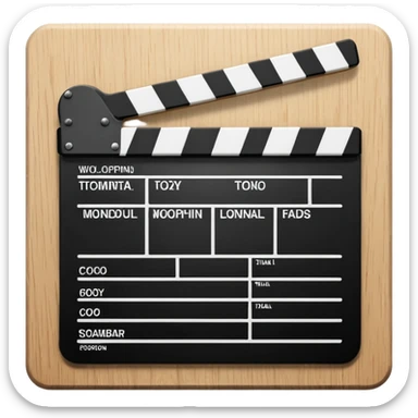 high definition emoji of a movie clapperboard with crisp edges sticker