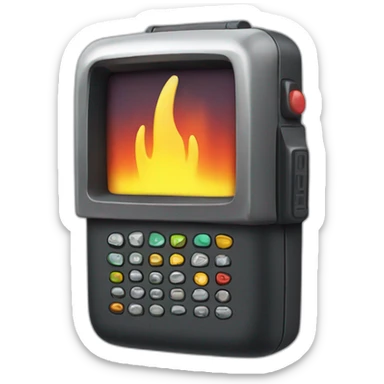 90s beeper on fire sticker