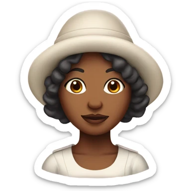 A black woman in a moo moo with a bonnet on sticker
