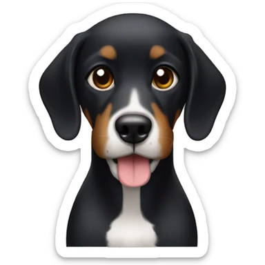 Perro negro como cocker y snautcher alegre sticker