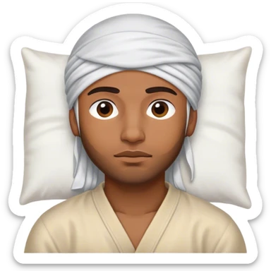 Brown man going to sleep with a durag on sticker