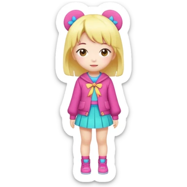 Kawaii girl Japanese full body sticker