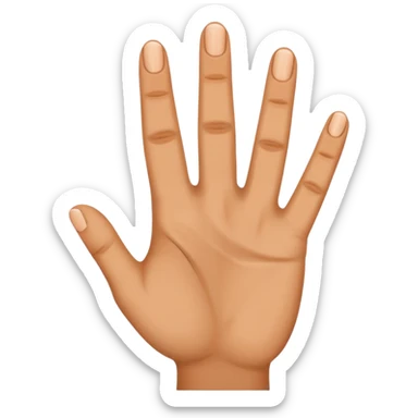 Hand showing showing only 4 fingers with hidden thumb, like counting til 4 sticker