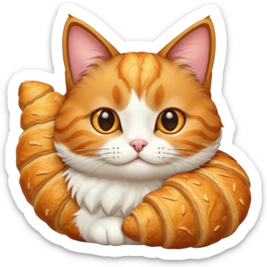 Cat with a croissant  sticker