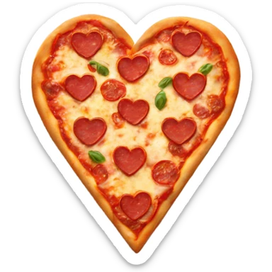 heart-shaped pizza sticker