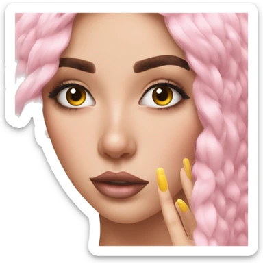 Nails, duck face and lashes aesthetic sticker