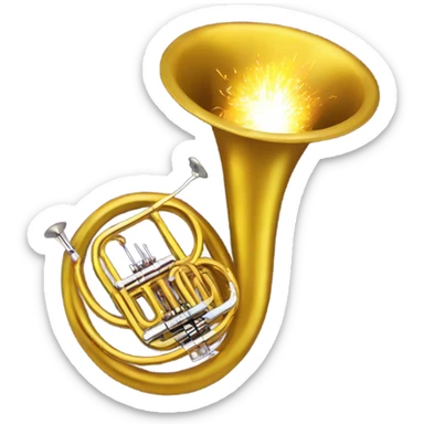 A sousaphone with fireworks exploding out of the bell sticker