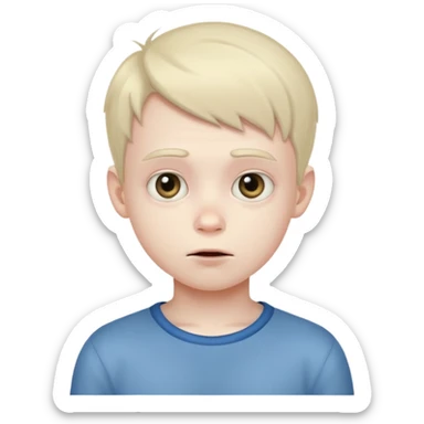 human boy wit cute and creepy expression  sticker