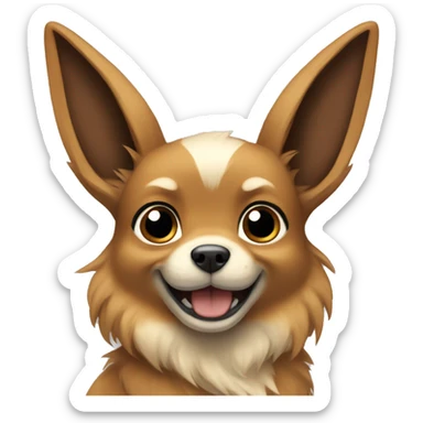 a dog emoji named eevee, as the pokemon. sticker