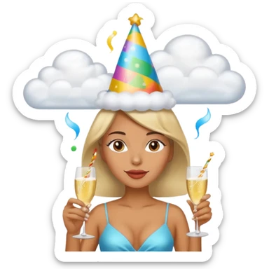 the last one is the best. add clouds around her head sticker