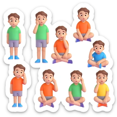 happy single thinking children sticker