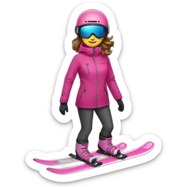 Femme tenue de ski sticker