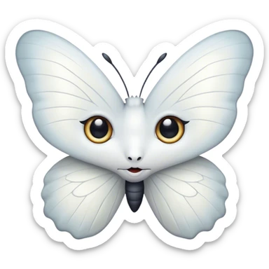 white butterfly with cute eyes sticker