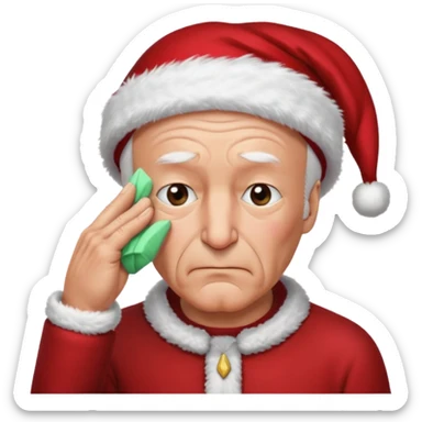 Picard face palm with santa hat sticker