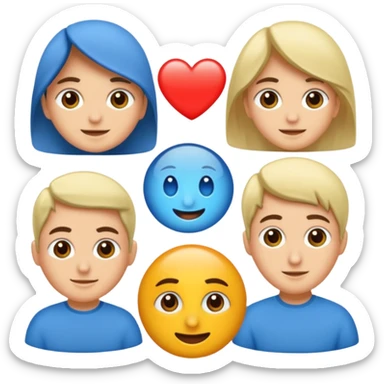 Mavi ateşli mavi kalp sticker