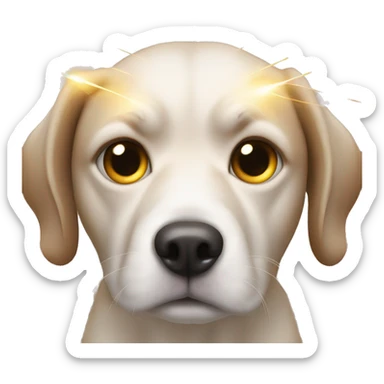 Dog shooting laser beams out of eyes sticker