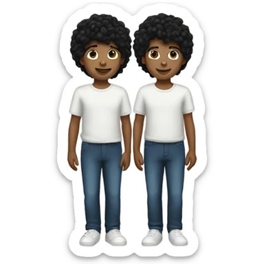 Twin boys with black hair sticker