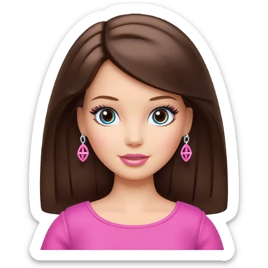 Beautiful Barbie brunette hair. White skin sticker