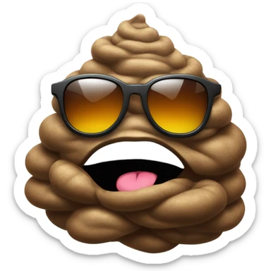 Poop with cool sunglasses and smelly  sticker