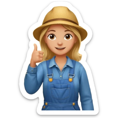 tia granjera dando like granjera  campo sticker