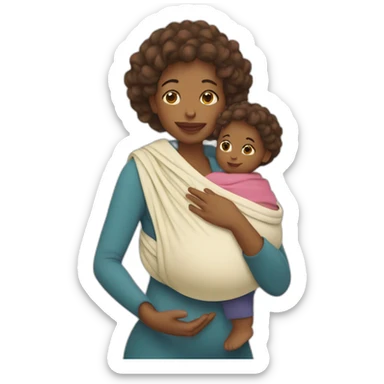 Babywearing mom with baby and wrap sticker