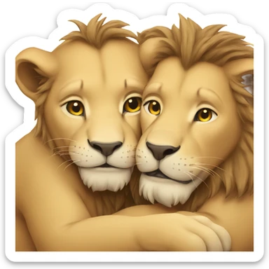 Lions cuddling  sticker