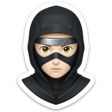 hooded ninja cyborg sticker